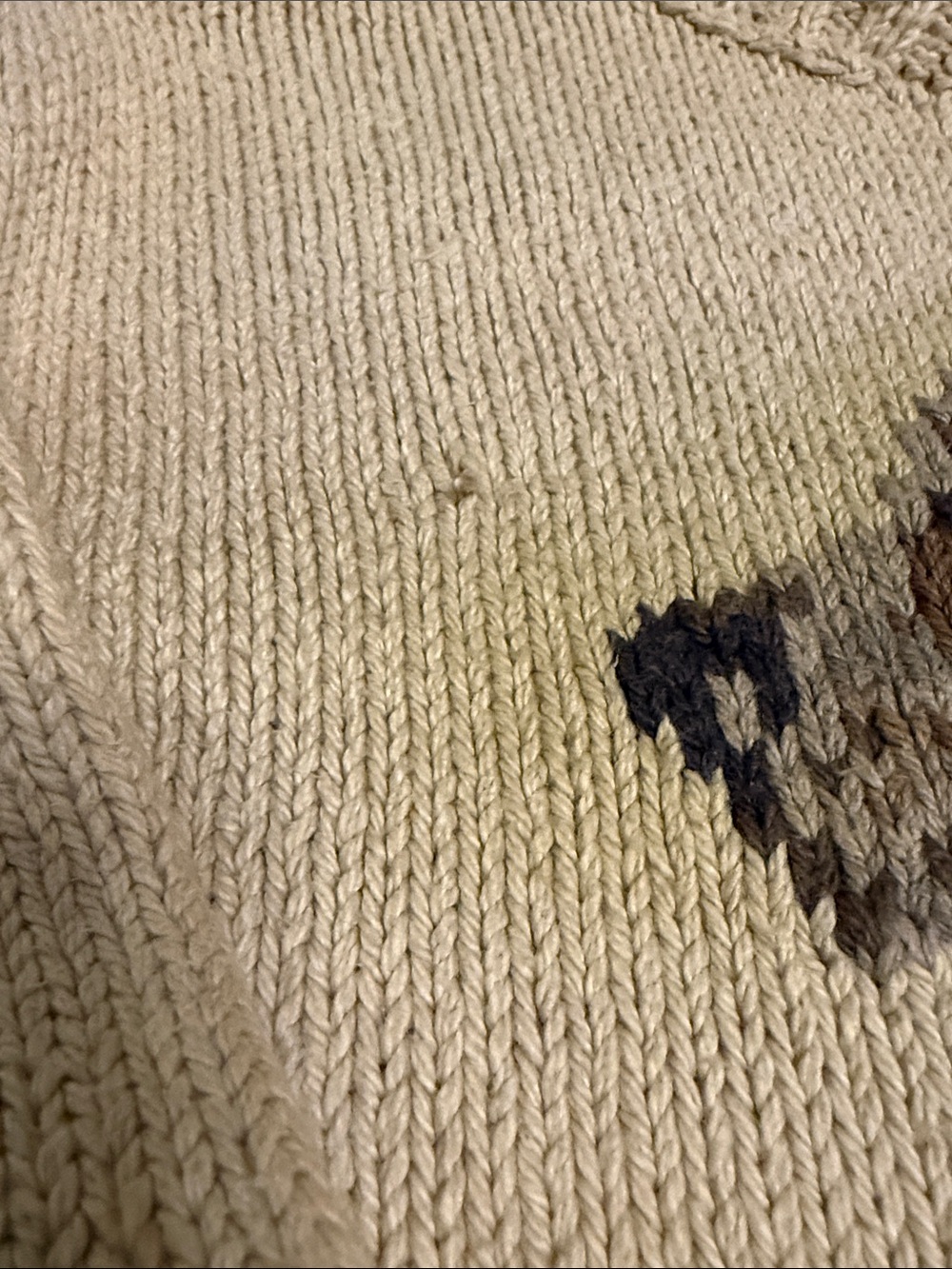 Vintage Lauren Ralph Lauren Beige Turtleneck Sweater with Dog Motif - Picture 5 of 5